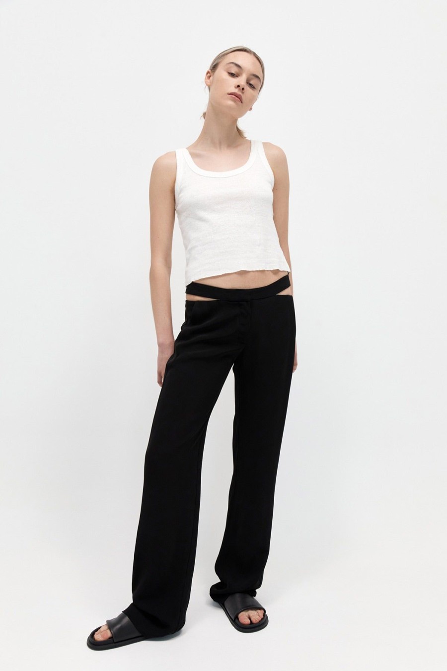 ST. AGNI Zip Detail Trousers - Black | Pants