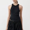 ST. AGNI Organic Cotton V Back Tank - Black | Singlets