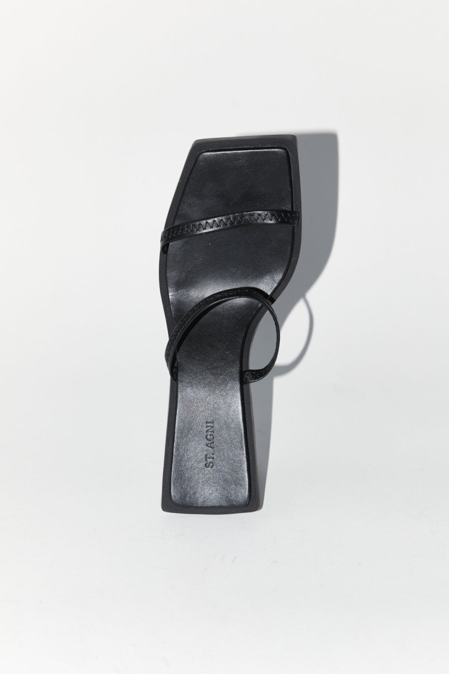 ST. AGNI Fine Strap Heel - Black | Heels