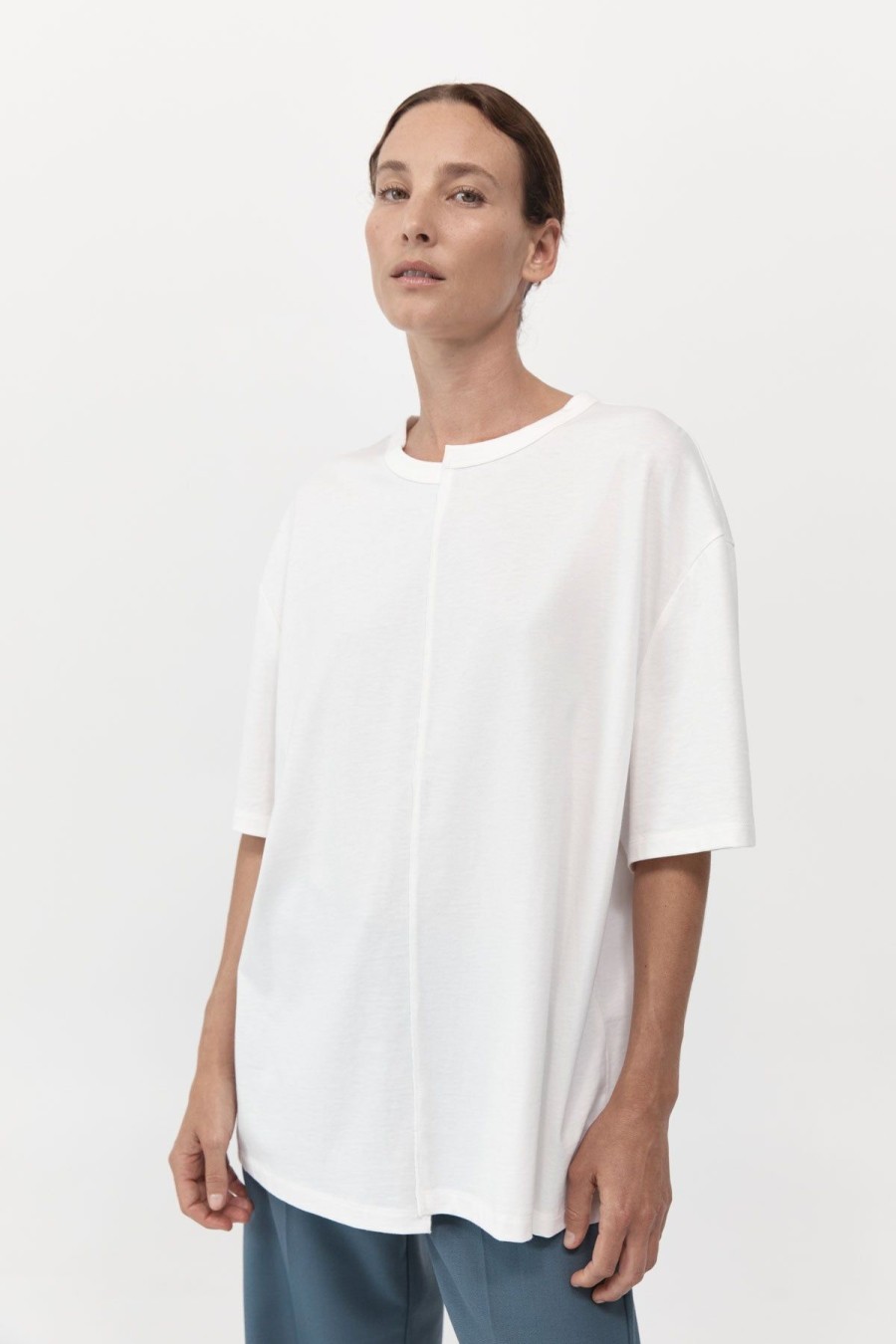 ST. AGNI Deconstructed T-Shirt - White | Basics