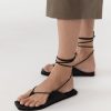 ST. AGNI Tie Up Sandal - Black | Sandals