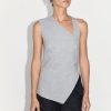 ST. AGNI Asymmetrical Neck Top - Grey Heather | Tailoring