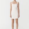 ST. AGNI Linen Square Neck Mini Dress - Ivory | Tailoring