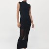 ST. AGNI Fine Pleat Knit Dress - Black | Knitwear