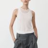 ST. AGNI Semi Sheer Double Layer Tank - White | Knitwear