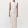 ST. AGNI Midi Wrap Skirt - Cool White | Skirts