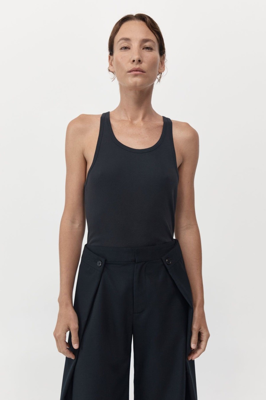 ST. AGNI Organic Cotton Everyday Tank - Black | Singlets