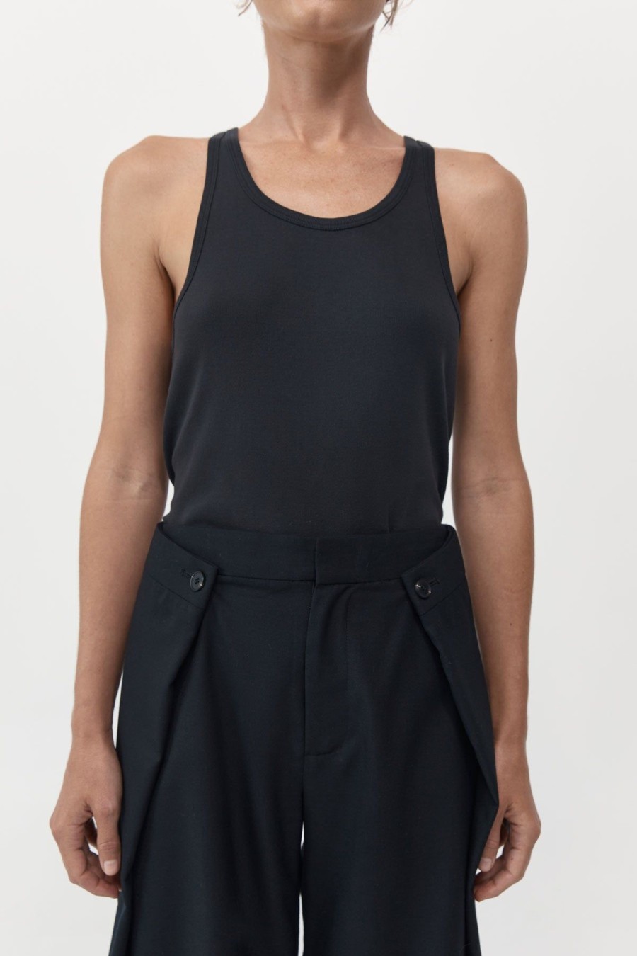 ST. AGNI Organic Cotton Everyday Tank - Black | Singlets