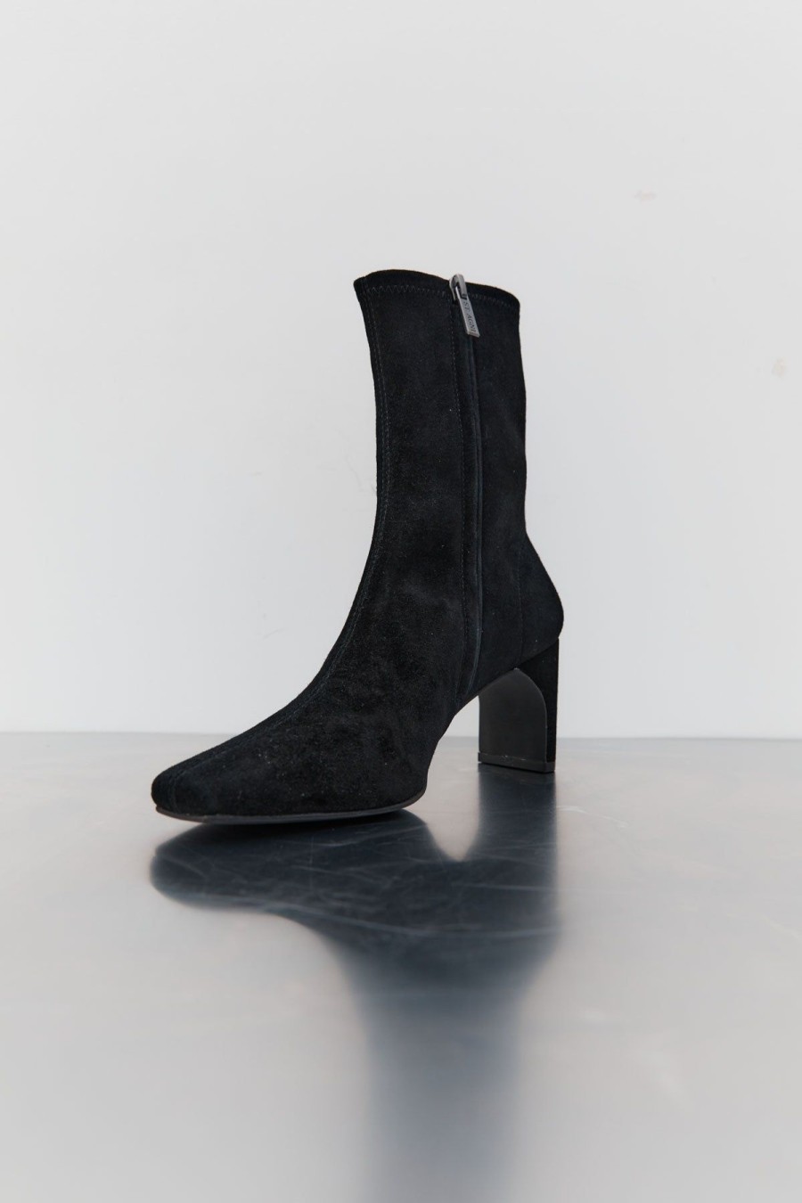 ST. AGNI Suede Ankle Boot - Black | Heels