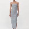 ST. AGNI Raw Hem Midi Skirt - Grey Heather | Skirts