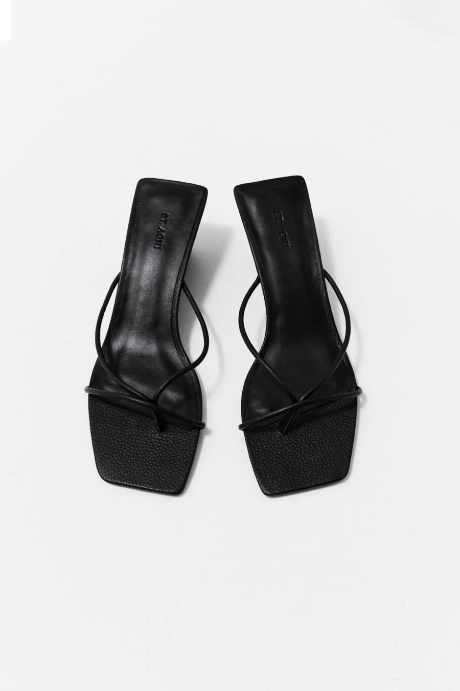 ST. AGNI Minimal Low Wedge - Black | Heels