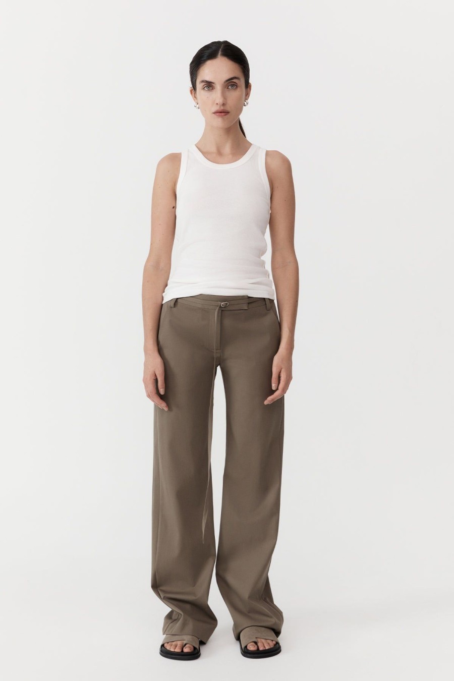 ST. AGNI 90s Panelled Pants - Kelp | Tailoring