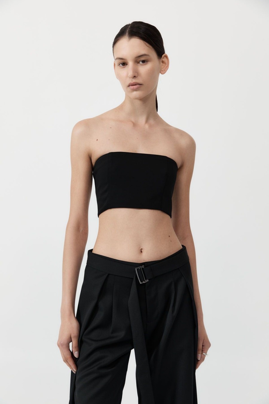 ST. AGNI Raw Edge Bodice - Black | Tops