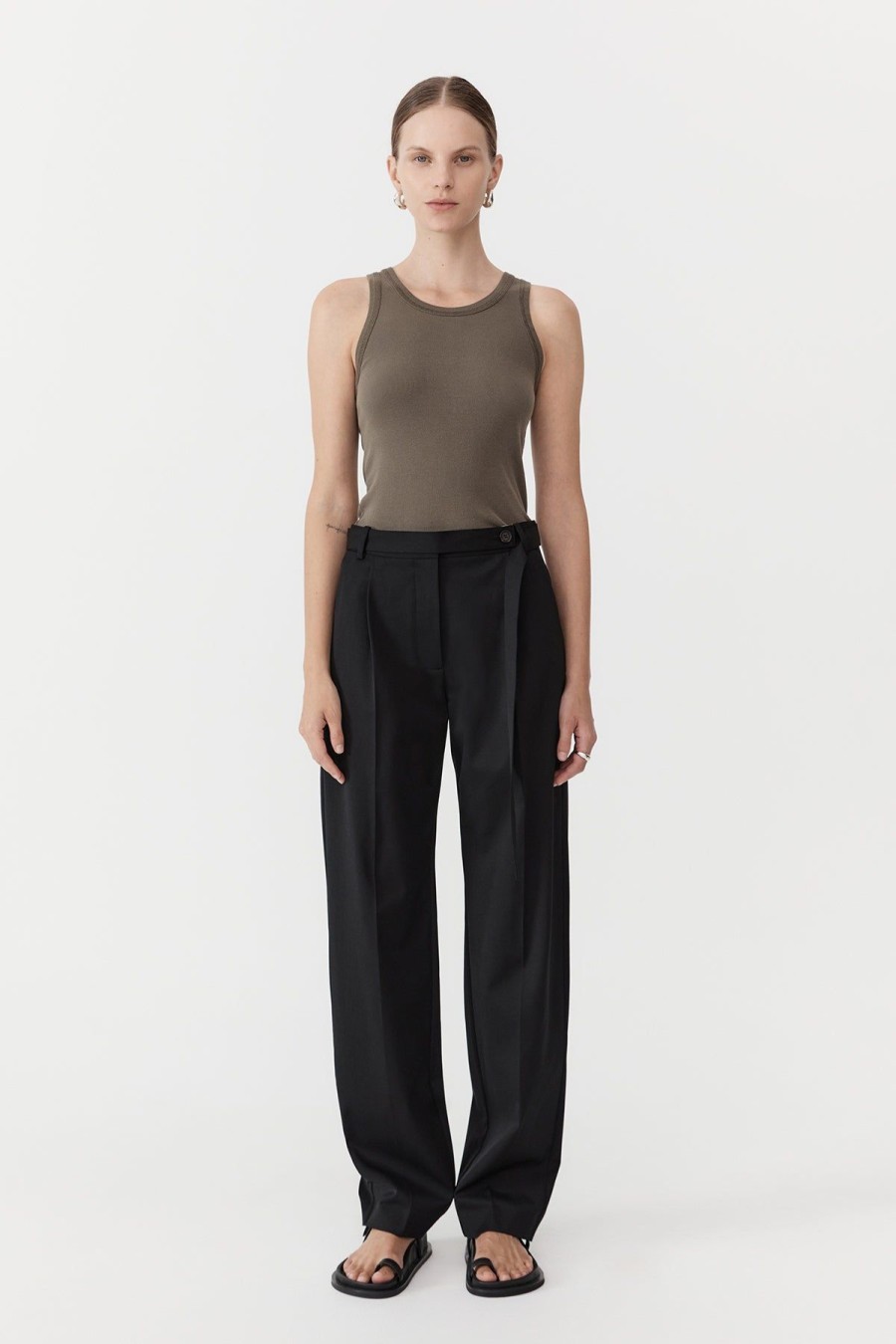 ST. AGNI Belted Pants - Black | Pants