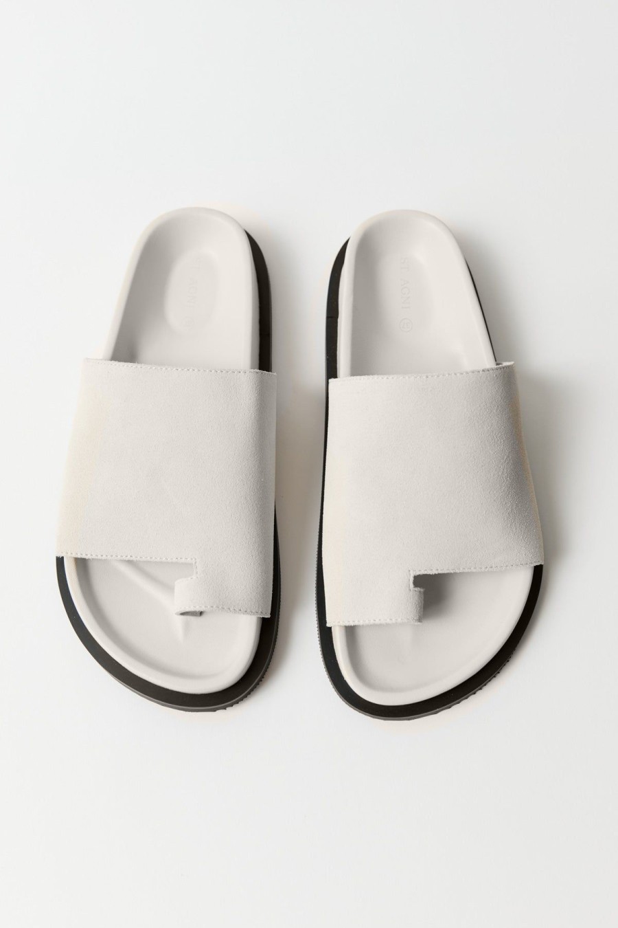 ST. AGNI Loe Suede Slide - Cool White | Slides