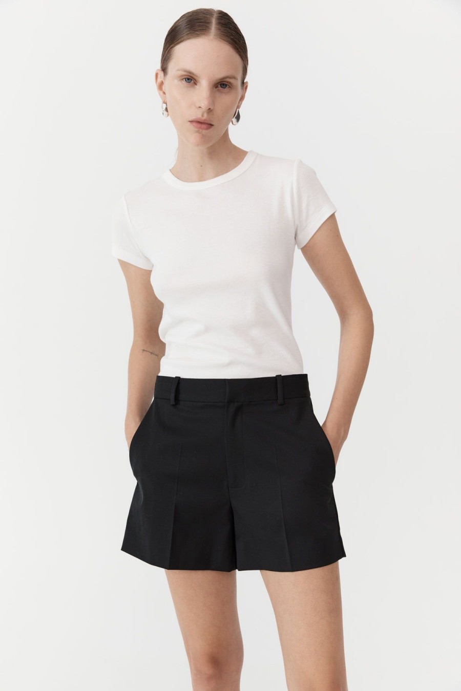 ST. AGNI Tailored Shorts - Black | Tailoring