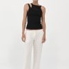 ST. AGNI Low Waist Raw Edge Pants - Ivory | Tailoring