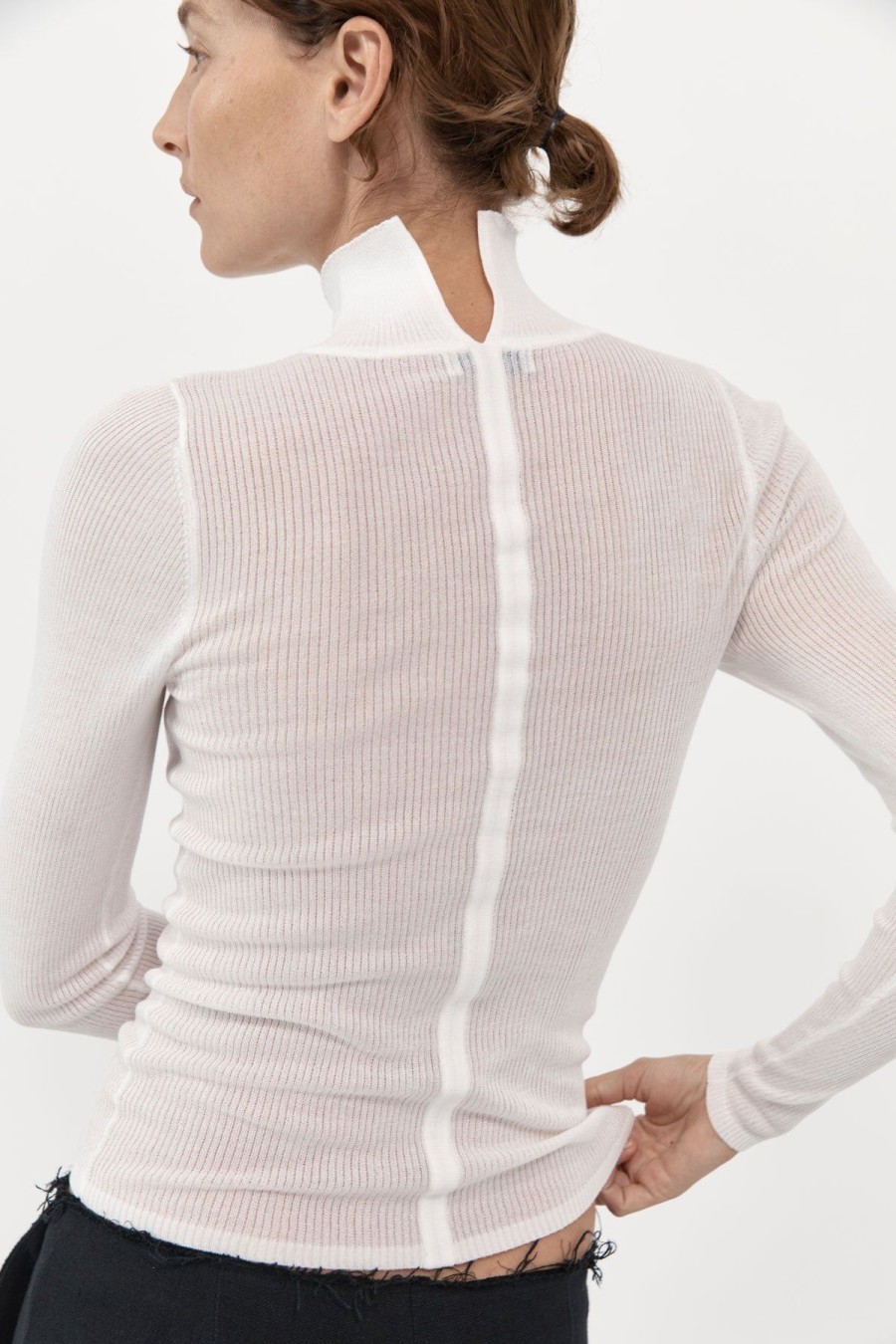 ST. AGNI Second Skin Knit Top - White | Knitwear