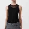 ST. AGNI Semi Sheer Double Layer Tank - Black | Singlets