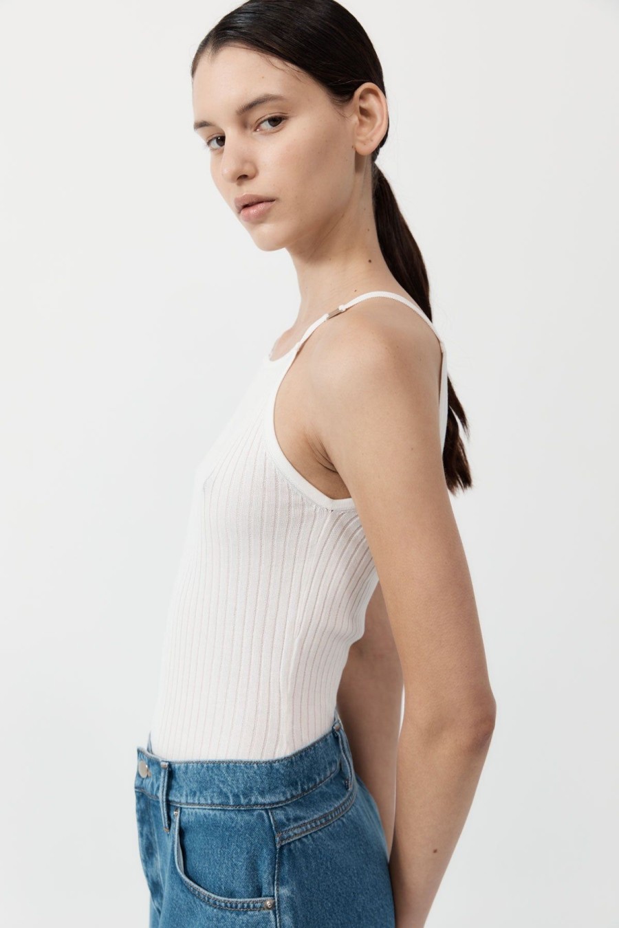 ST. AGNI Square Tank - White | Tops