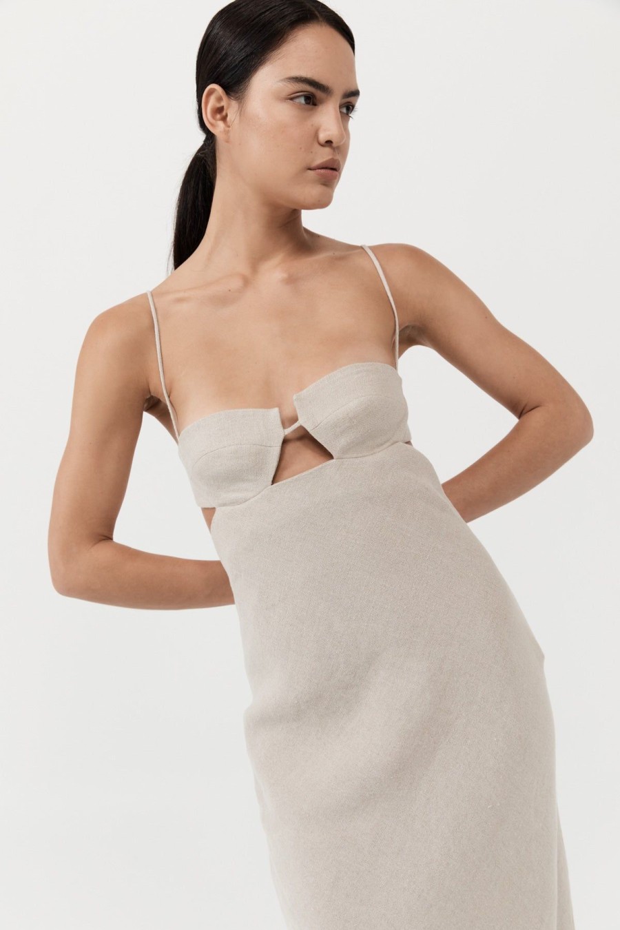 ST. AGNI Linen Resort Dress - Natural | Dresses