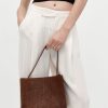 ST. AGNI Woven Minimal Mini Tote - Antique Tan | Bags