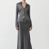 ST. AGNI Soft Silk Maxi Skirt - Pewter Grey | Skirts