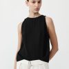 ST. AGNI Viscose Shell Top - Black | Tops