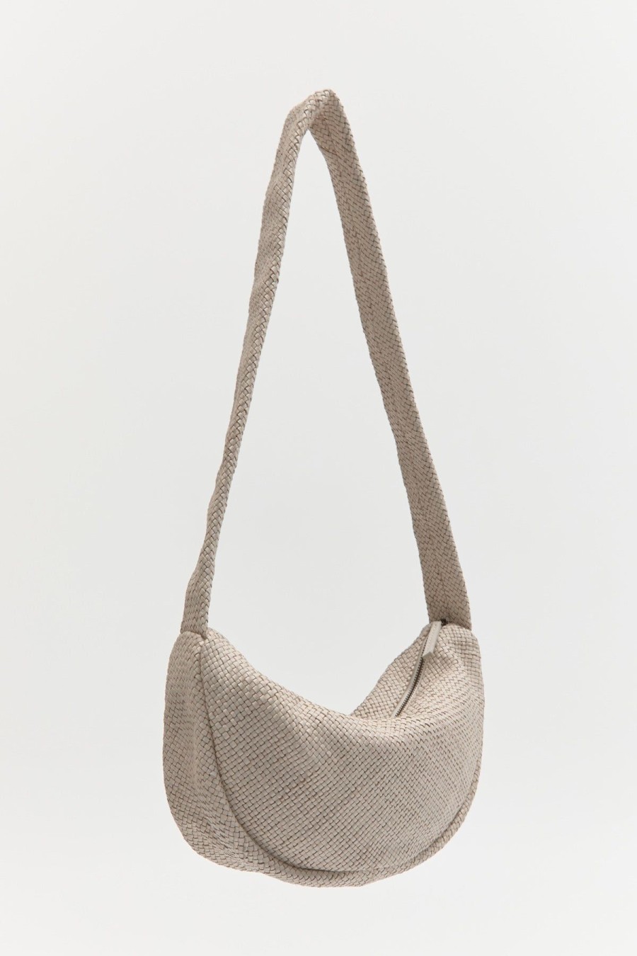 ST. AGNI Woven Crescent Bag - Ecru | Bags