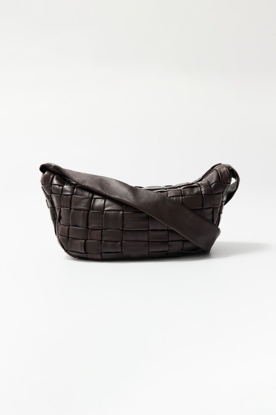 ST. AGNI Textured Crescent Bag - Chocolate | Bags