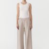 ST. AGNI Linen Overlap Waist Trousers - Natural | Tailoring