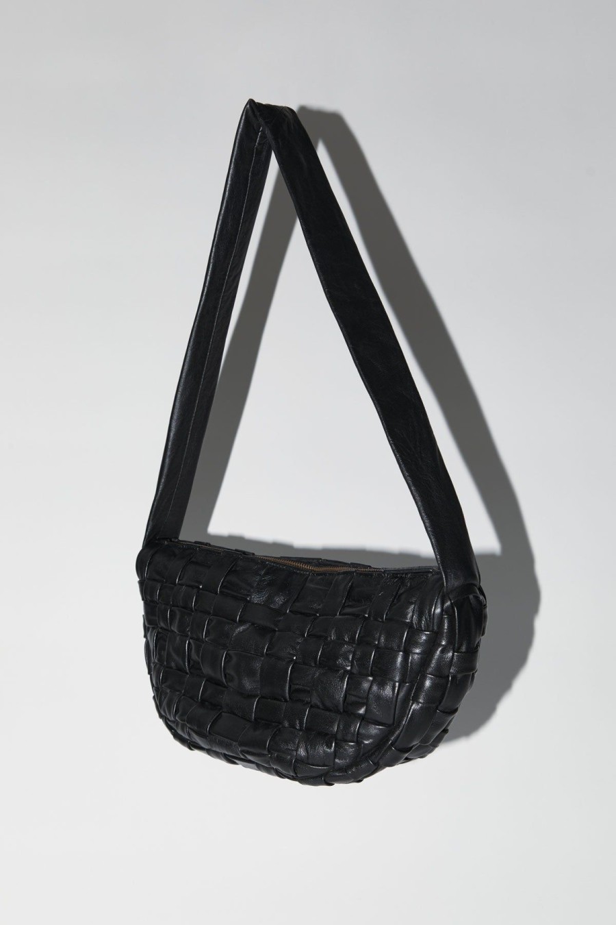 ST. AGNI Textured Crescent Bag - Black | Bags