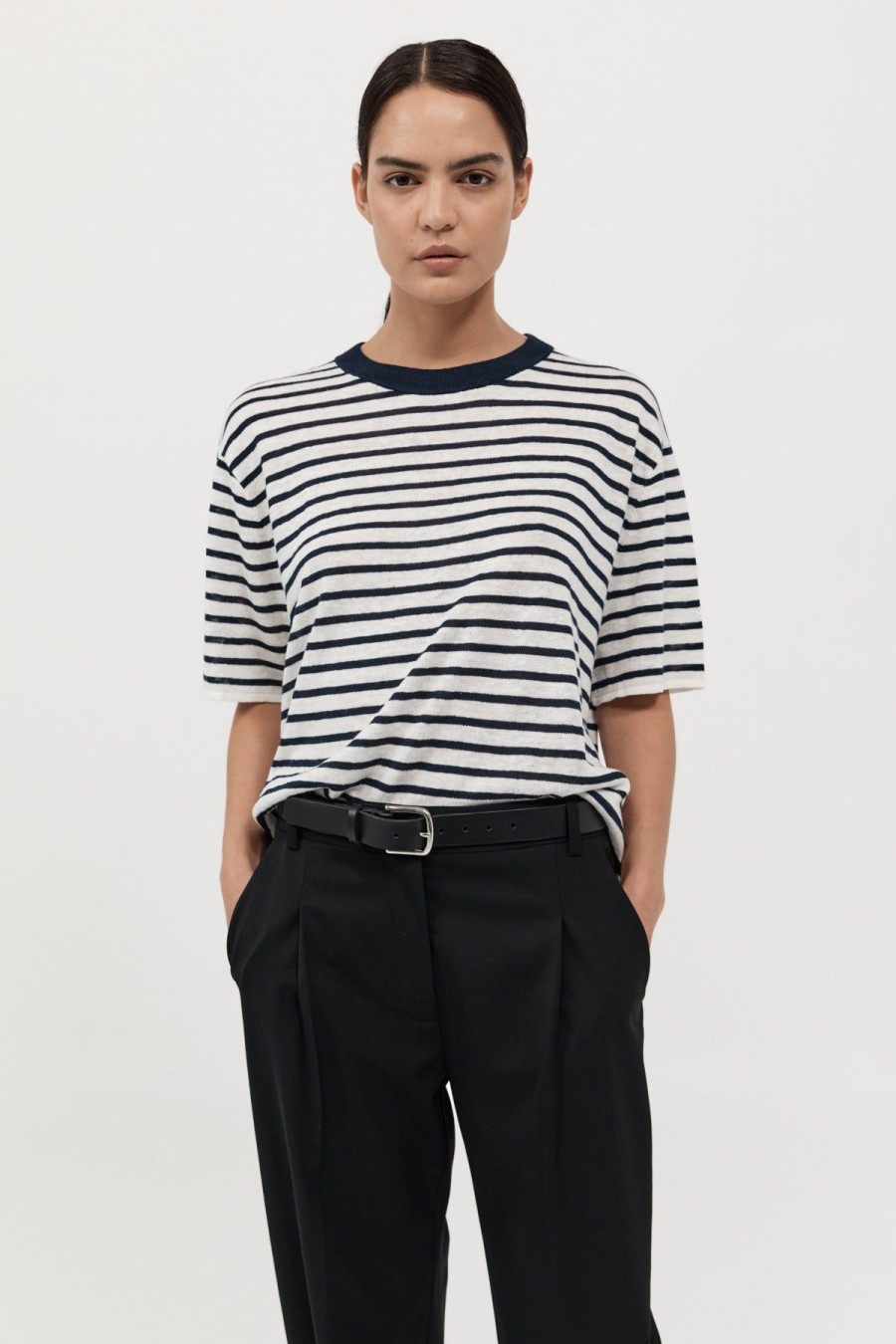 ST. AGNI Copain Knit Tee - Brenton Stripe | Tops