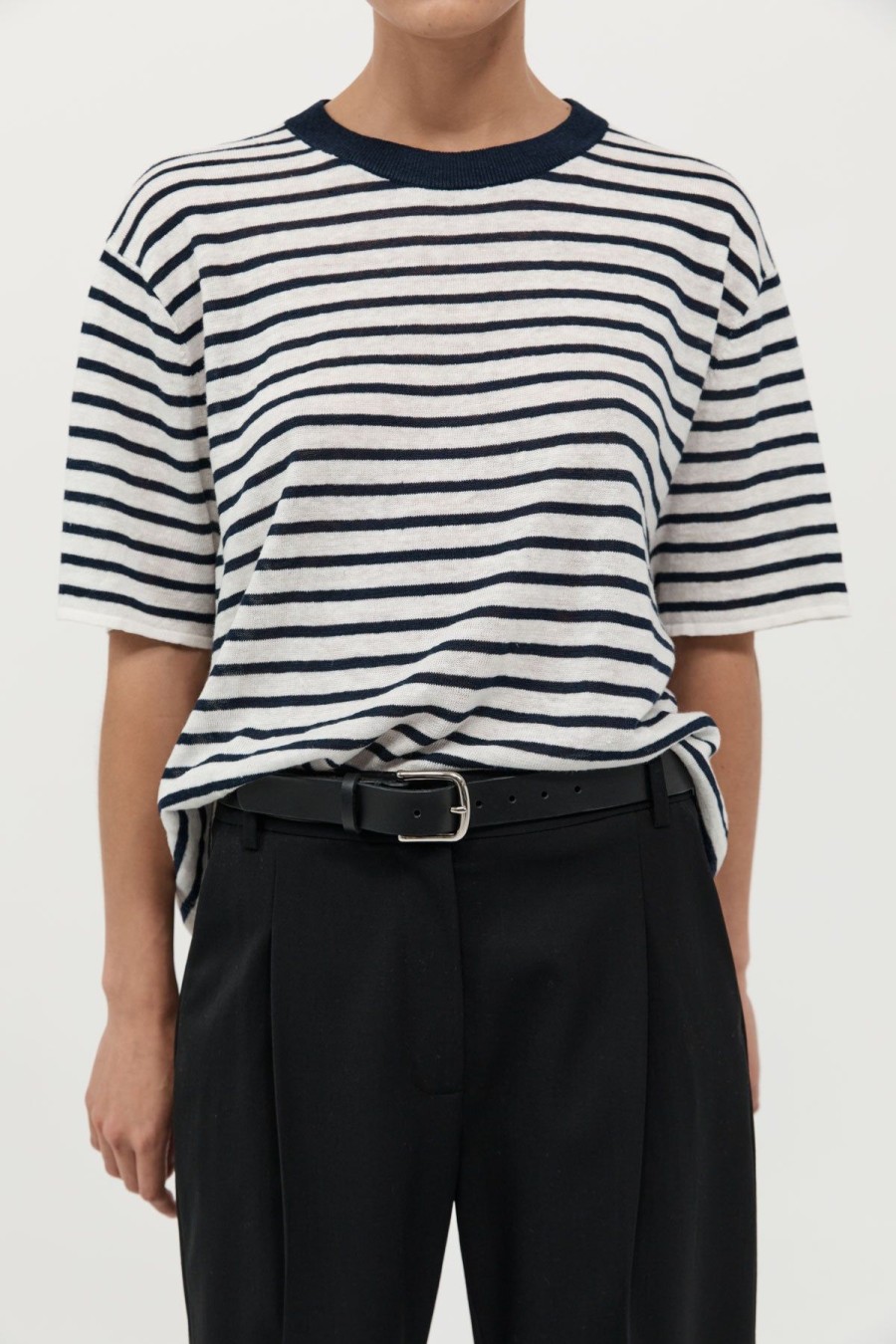 ST. AGNI Copain Knit Tee - Brenton Stripe | Tops