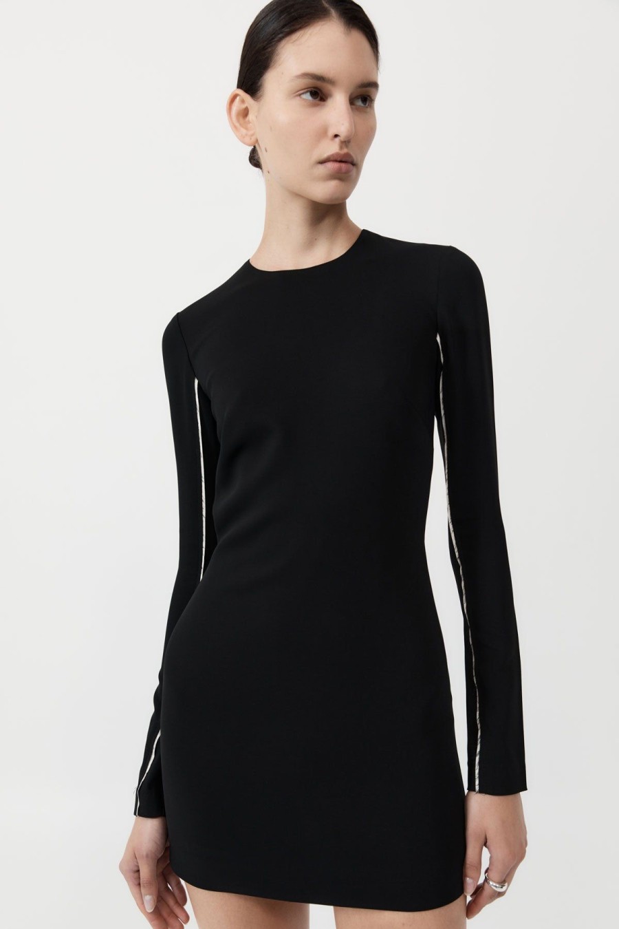 ST. AGNI Raw Edge Mini Dress - Black | Dresses