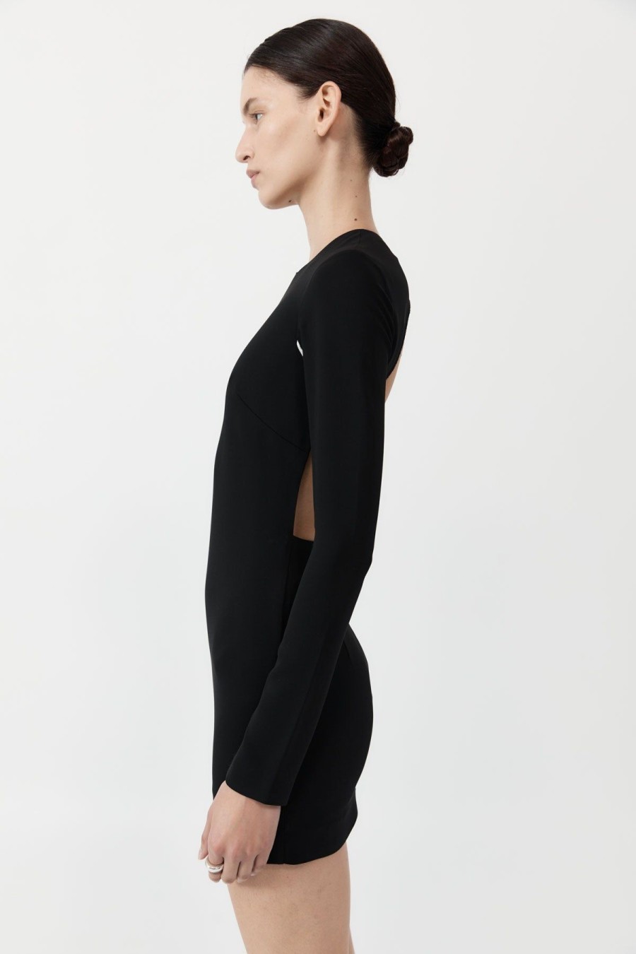 ST. AGNI Raw Edge Mini Dress - Black | Dresses