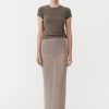 ST. AGNI Mesh Maxi Skirt - Fog | Knitwear