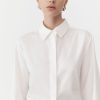 ST. AGNI Open Back Shirt - White | Tops