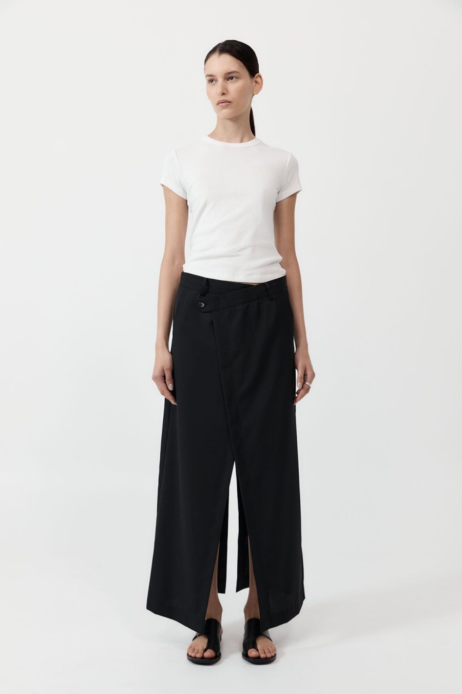 ST. AGNI Deconstructed Waist Maxi Skirt - Black | Skirts