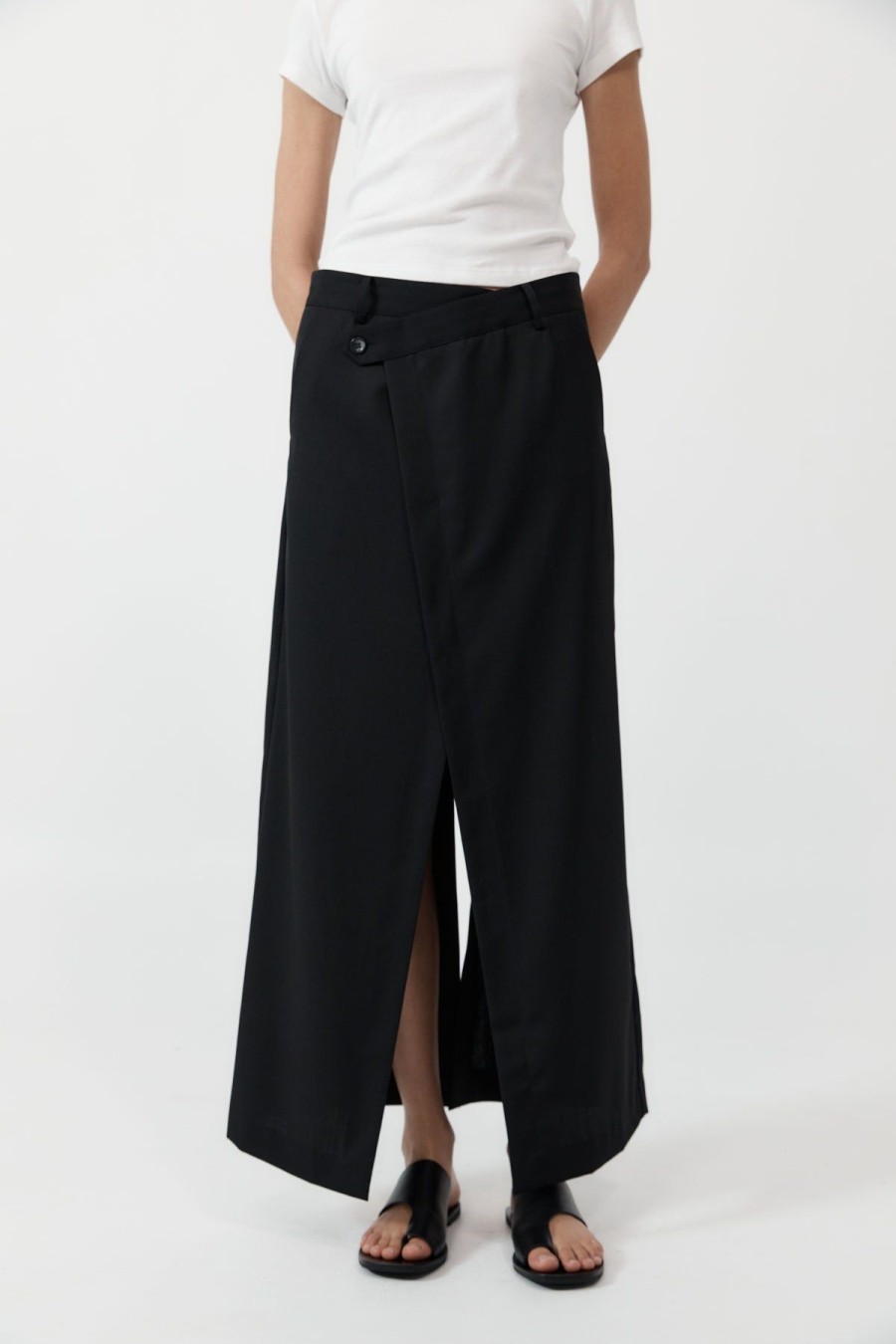 ST. AGNI Deconstructed Waist Maxi Skirt - Black | Skirts