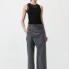 ST. AGNI Deconstructed Waist Pants - Pewter Grey | Uni