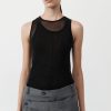 ST. AGNI Semi Sheer Double Layer Tank - Black | Tops