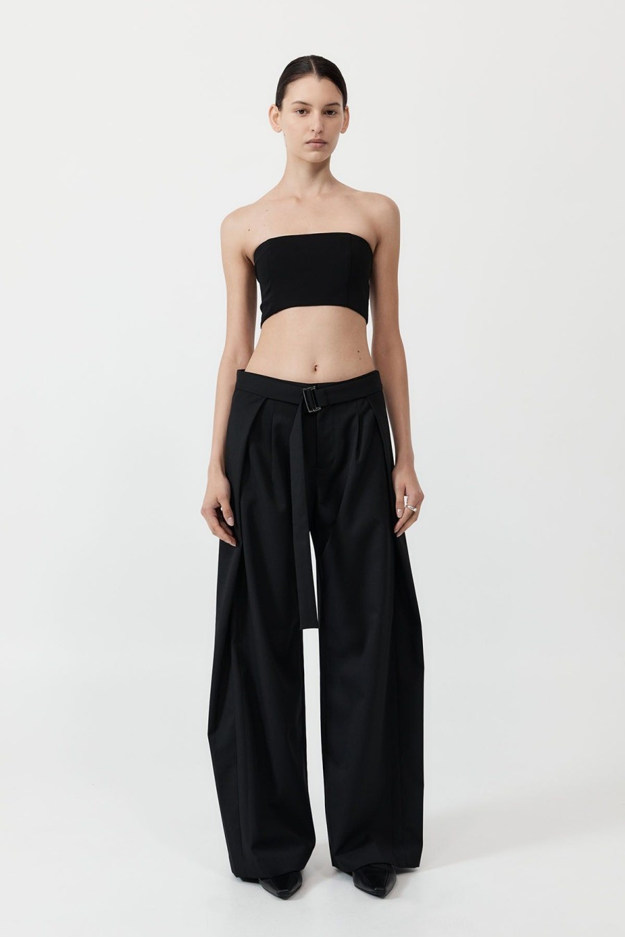 ST. AGNI Fold Trousers - Black | Tailoring