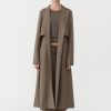 ST. AGNI Layered Wool Trench - Kelp | Jackets