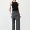 ST. AGNI Deconstructed Waist Pants - Pewter Grey | Tailoring