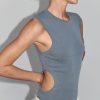 ST. AGNI Organic Cotton Cut Out Tank - Diesel Grey | Tops