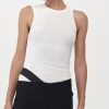 ST. AGNI Organic Cotton Asymmetric Tank - White | Basics