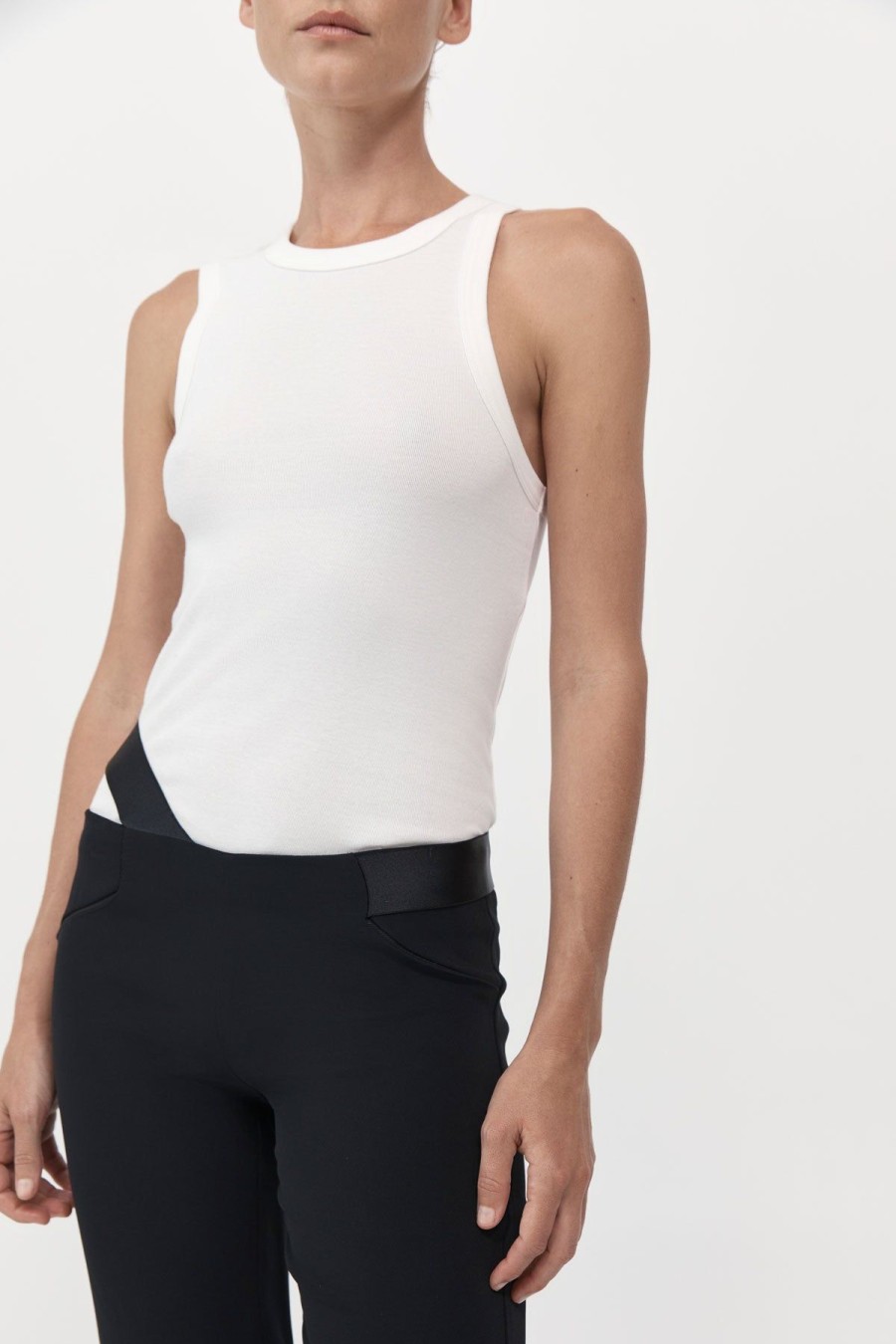 ST. AGNI Organic Cotton Asymmetric Tank - White | Basics