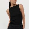 ST. AGNI Ava Knit Top - Jet Black | Tops