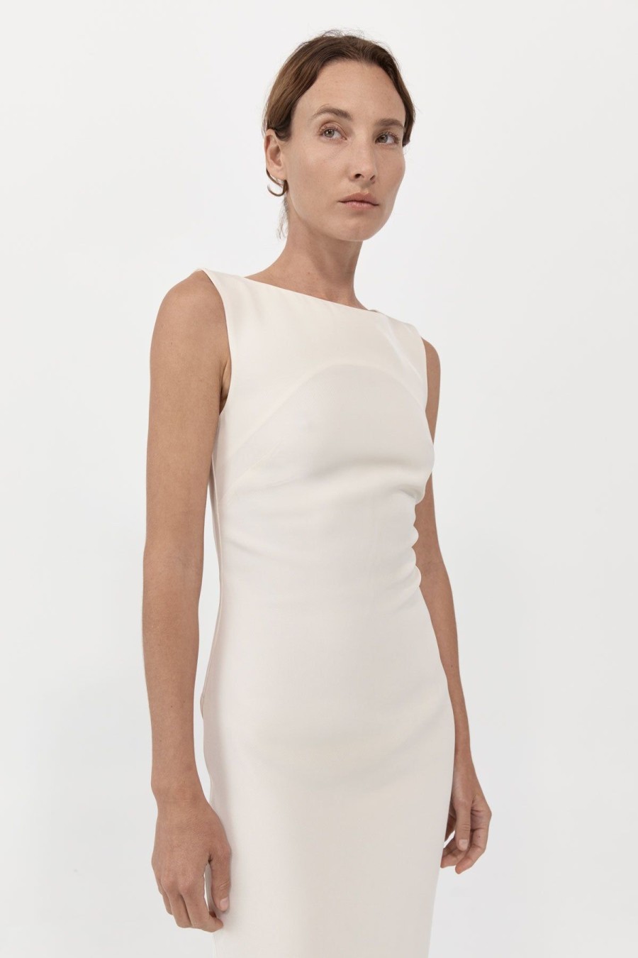 ST. AGNI Cut Out Midi Dress - Cool White | Tailoring